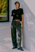 Tonnie Pant 203573 | Dark Grey Melange Offwhite