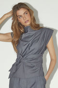 Saga Pleat Top 35760 | Mid Grey