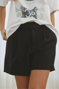 Vola Crop Pleat Shorts 31224 | Black