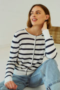 Gina Cardigan 205509 | Offwhite Navy Blazer
