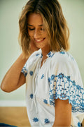 Iddi Blouse 206111 | Brilliant White Deep Ultrama