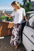 Viso Cow Print Skirt | Brown