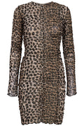 Mesh Ls Wrinkle Dress | Lux Leo