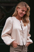 Daliska Dull Satin Blouse | Sand