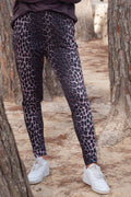 Alma Pants (Fleece) | Dark Brown Lux Leo