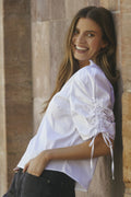 Sanna Ss Puff V-Blouse 35894 | White
