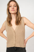 Kirby Knit Vest |  Savannah Tan