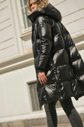 Nova Metallic Down Jacket | Black