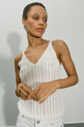 Cressida Melange Knit Top |  Ecru