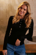 Panama Knit Blouse | Black
