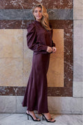 Vicky Heavy Sateen Skirt 159588 | Burgundy