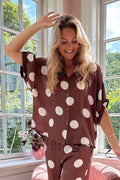 Mabel Shirt Blouse | Mocca Dot