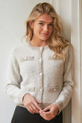 Vivia Knit Cardigan | Beige Melange