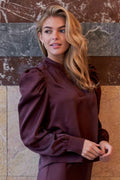Ronesizeslyn Heavy Sateen Blouse | Burgundy