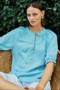 Carly Blouse 206108 | Light Blue Denim