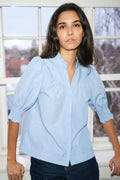 Diana B Stripe Stone Blouse 164327 | Light Blue