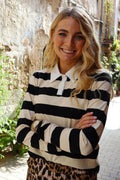 Polo Ls Shirt | Creamy Black Stripe