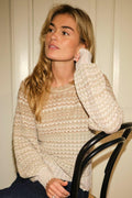 Dito Chevron Knit Blouse | Light Brown