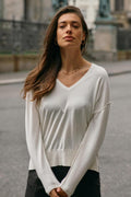 Tani V-Neck Knit | Ecru