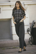Sally Check Ss Blouse 35881 | Black