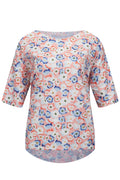Alma Tshirt | Peachy Blue Flower