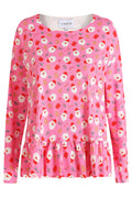 Alma Ls Frill T Shirt | Santa Pink