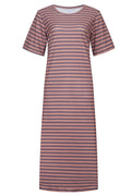 Alma Tshirt Dress | Brown Stripe