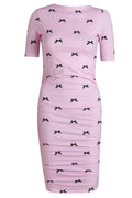 Alma Ss Turn Dress | Pink Bow
