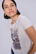 Flori O-Ss Tee  |  Ecru