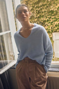 Thora V-Neck Knit | Cashmere Blue