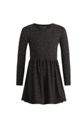 Alma Ls Babydoll Dress (Kids) | Black Simili