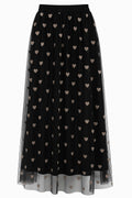 Ariana Heart Tulle Skirt | Black