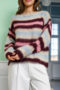 Effie Striped Jumper | Bluish Plum