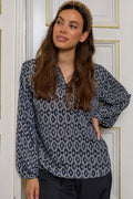 Luna Blouse With Collar | Steel Grey