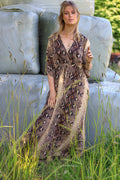 Luna Long V-Neck Dress | Python