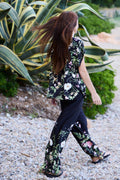 Zennia Pant | Black Flower