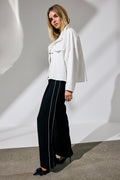 Amina Logo Piping Pant 31482 | Black