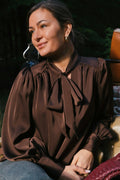 Jaz Bow Blouse | Brown