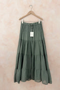 Loose Cotton Skirt | Kaki