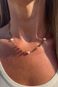 Snowflake Pearl Necklace | Gold