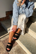 Summer Passion Plain Slippers | Black