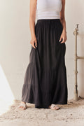 Eli Saa Solid Long Skirt | Black