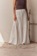 Eli Saa Solid Long Skirt | White
