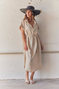 Catherine Solid Dress | Beige