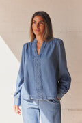 Agnes Blouse |  Greyish Light Blue