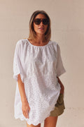 Marie Broderie Anglaise Top | White