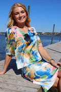 Pam Skirt | Blue Gold Marble
