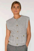 Kiss Knit Vest Cardigan 54401 | Steel