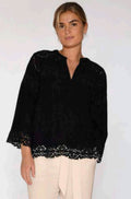 Naja Embroidery Blouse | Black