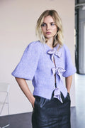 Coralie Bow Rib Cardigan 32170 | Lilac